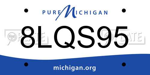 8LQS95 Michigan License Plate
