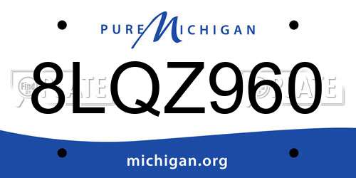 8LQZ960 Michigan License Plate