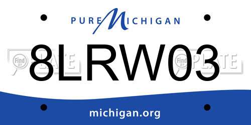 8LRW03 Michigan License Plate