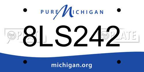 8LS242 Michigan License Plate