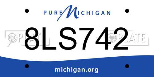 8LS742 Michigan License Plate