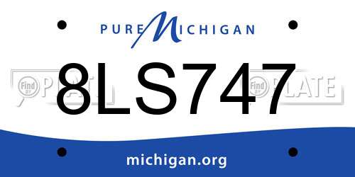 8LS747 Michigan License Plate