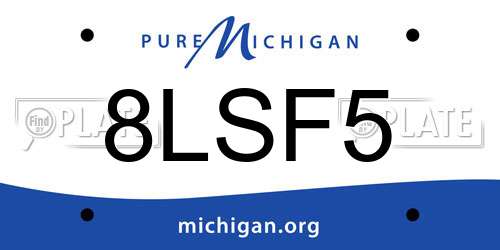 8LSF5 Michigan License Plate