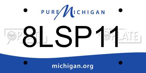 8LSP11 Michigan License Plate
