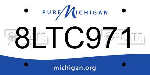 8LTC971 Michigan License Plate