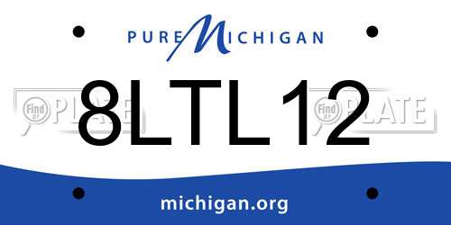 8LTL12 Michigan License Plate