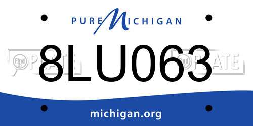 8LU063 Michigan License Plate