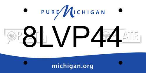 8LVP44 Michigan License Plate