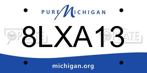 8LXA13 Michigan License Plate