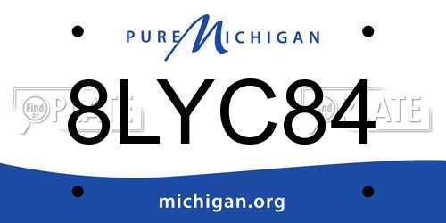 8LYC84 Michigan License Plate