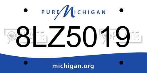 8LZ5019 Michigan License Plate