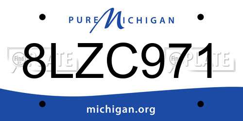8LZC971 Michigan License Plate