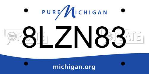 8LZN83 Michigan License Plate