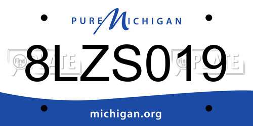 8LZS019 Michigan License Plate
