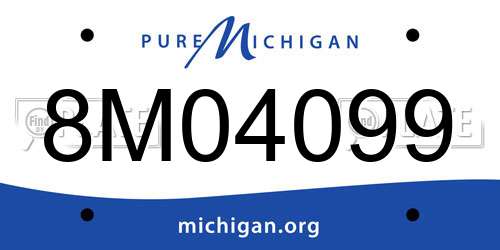 8M04099 Michigan License Plate