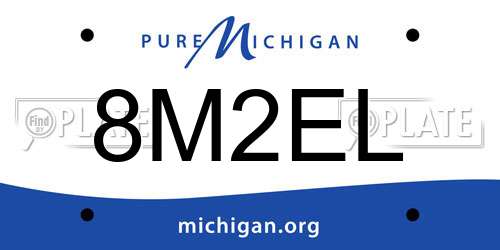 8M2EL Michigan License Plate