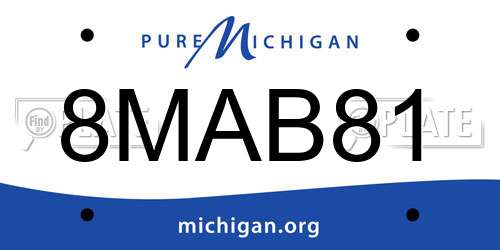 8MAB81 Michigan License Plate