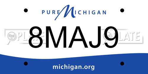 8MAJ9 Michigan License Plate