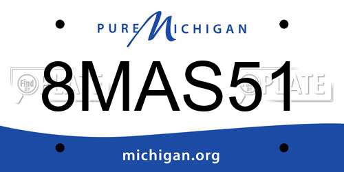 8MAS51 Michigan License Plate