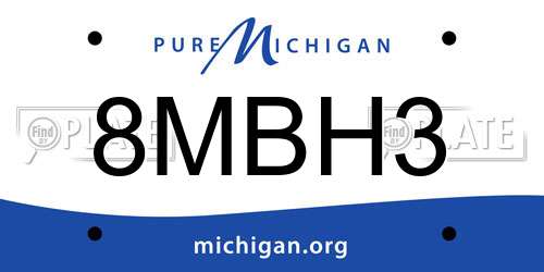 8MBH3 Michigan License Plate