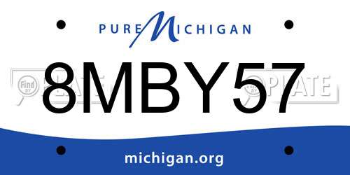 8MBY57 Michigan License Plate