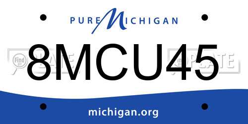 8MCU45 Michigan License Plate