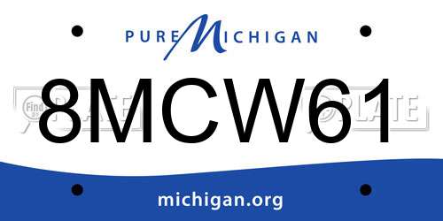 8MCW61 Michigan License Plate