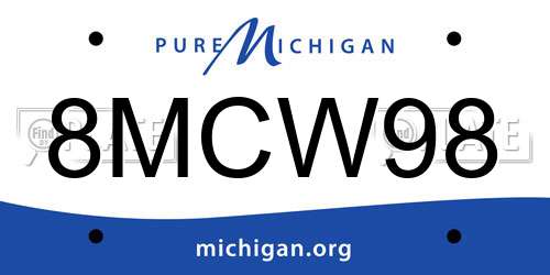 8MCW98 Michigan License Plate