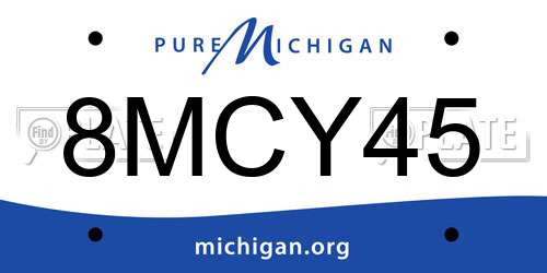8MCY45 Michigan License Plate