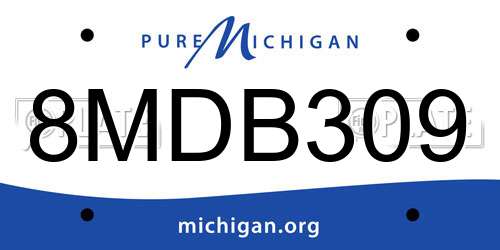 8MDB309 Michigan License Plate