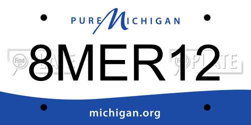 8MER12 Michigan License Plate