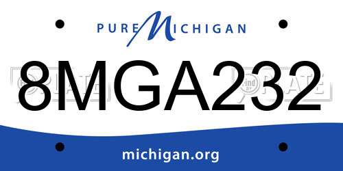 8MGA232 Michigan License Plate