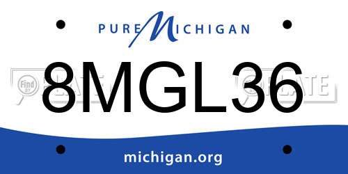 8MGL36 Michigan License Plate