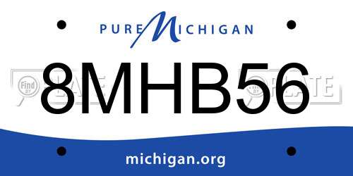 8MHB56 Michigan License Plate
