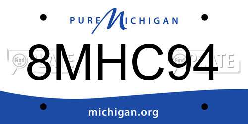 8MHC94 Michigan License Plate
