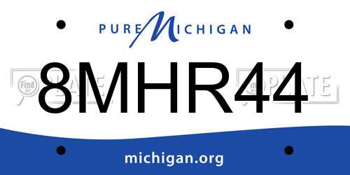 8MHR44 Michigan License Plate