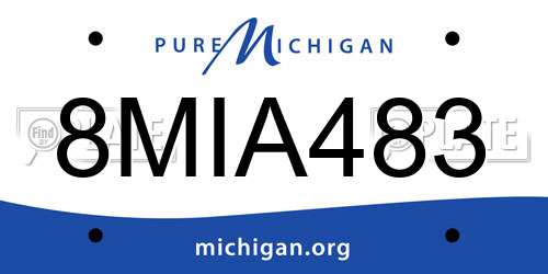 8MIA483 Michigan License Plate