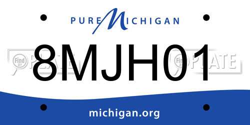 8MJH01 Michigan License Plate