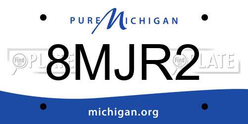 8MJR2 Michigan License Plate