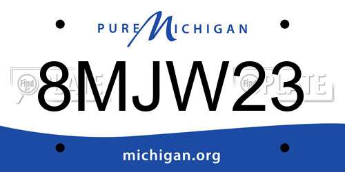 8MJW23 Michigan License Plate