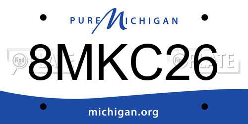 8MKC26 Michigan License Plate