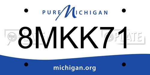 8MKK71 Michigan License Plate