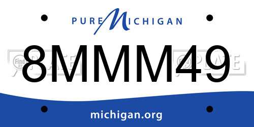 8MMM49 Michigan License Plate