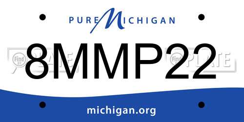 8MMP22 Michigan License Plate