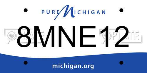 8MNE12 Michigan License Plate