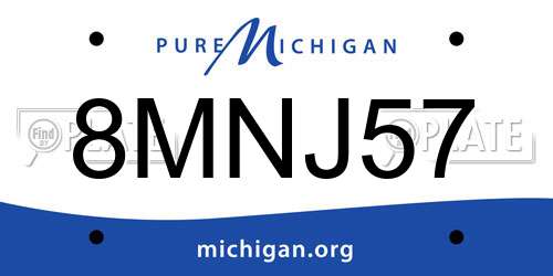 8MNJ57 Michigan License Plate