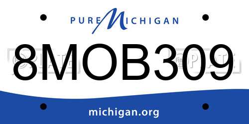 8MOB309 Michigan License Plate