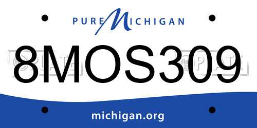 8MOS309 Michigan License Plate