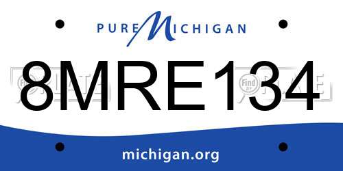 8MRE134 Michigan License Plate