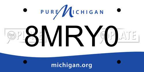 8MRY0 Michigan License Plate